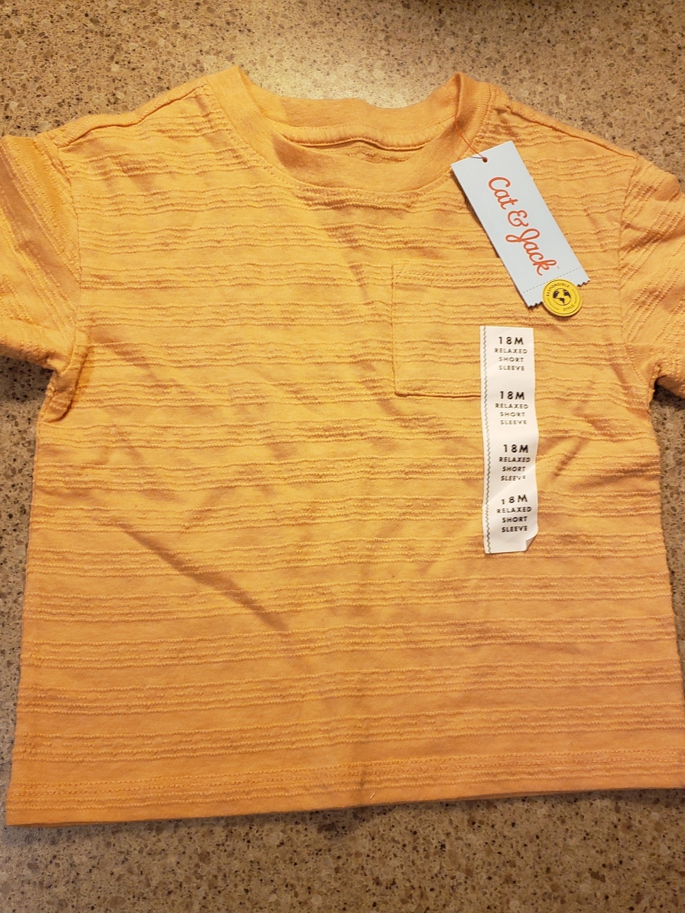 Cat & Jack Orange-Yellow Short Sleeve Pocket Tee